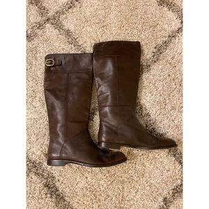 Coach Knee High Brown Leather Riding Boots